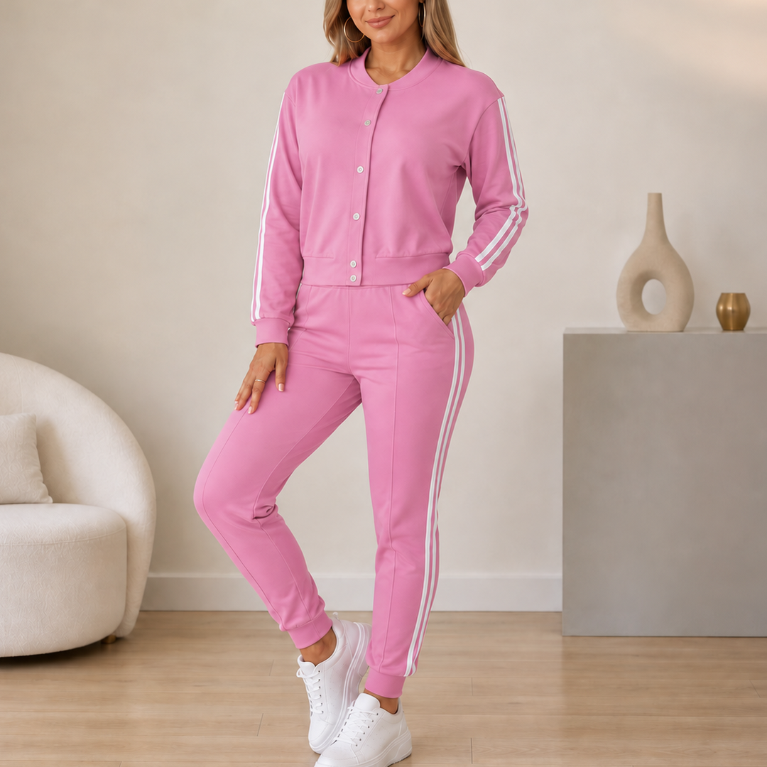 Wearbella – Zestaw 3-częściowy: Krótka kurtka, top i spodnie dresowe