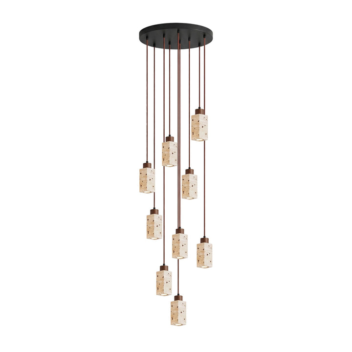 Lampa wisząca Solvara z trawertynu