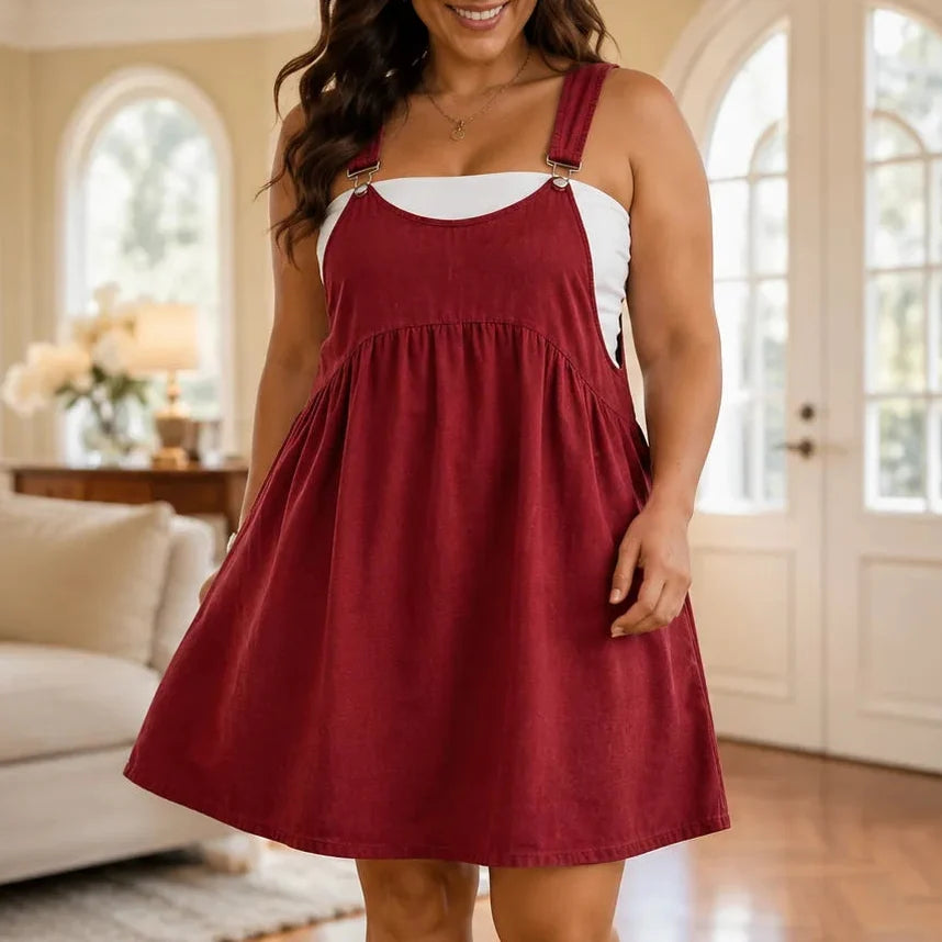 Cloverly – Sukienka Babydoll z Kieszeniami w Stylu Empire-Waist, Rozmiar Plus 0XL–5XL