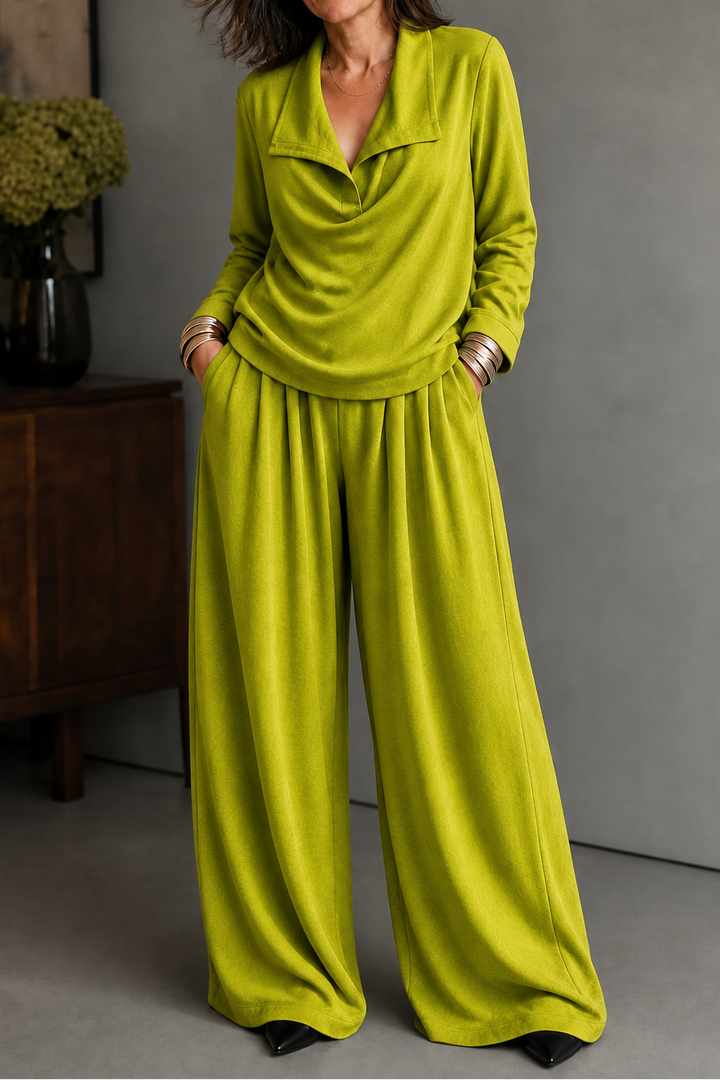 Wearbella – Dzianinowy Top z Żebrowanym Wzorem i Spodnie