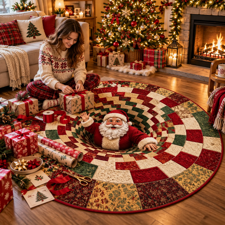 Wesoła Miraż – 3D Swirling Quilted Christmas Rug