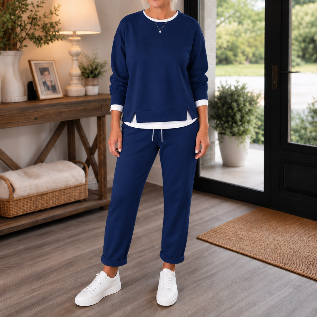 Wearbella – Zestaw z bluzą z bocznymi rozcięciami i dresami