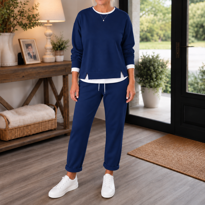 Wearbella – Zestaw z bluzą z bocznymi rozcięciami i dresami