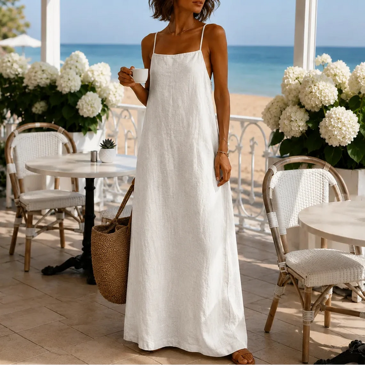Marelle – Sukienka Maxi w Stylu Lnianym