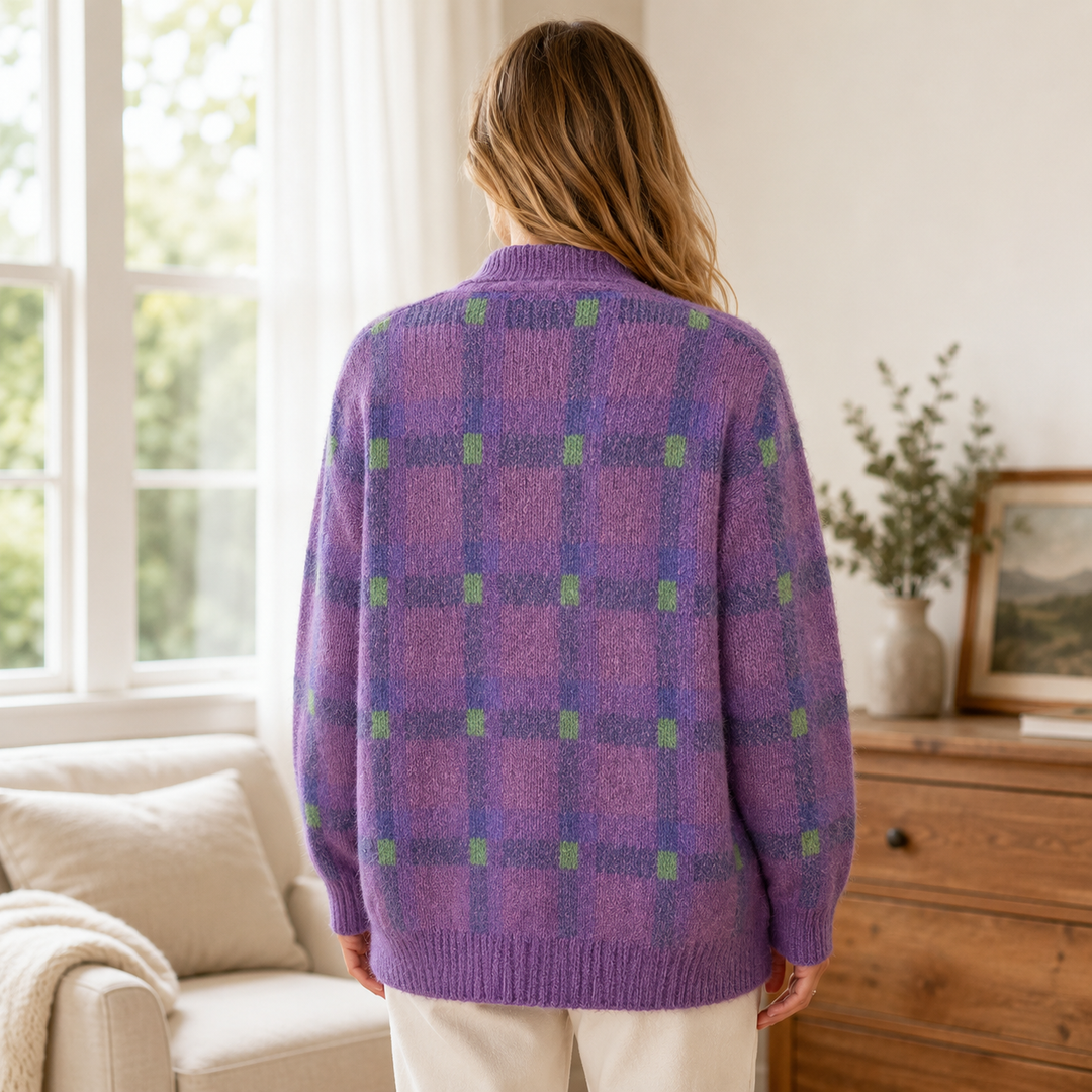 Collarhold – Oversized Kardigan z Kołnierzem, Który Zachowuje Swoją Formę
