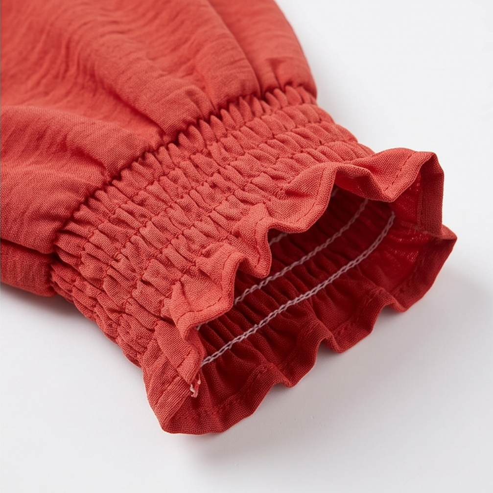 Belvora – Bluzka z Lantern Sleeve i dekoltem w serek