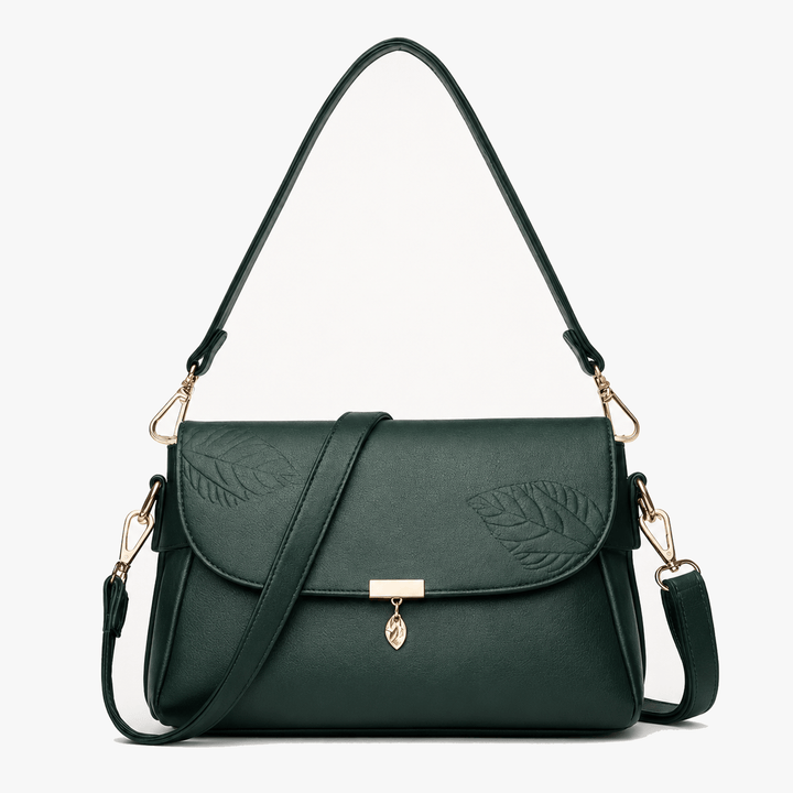 Leafara - Elegancka Torebka Na Ramię z Detalem Liścia