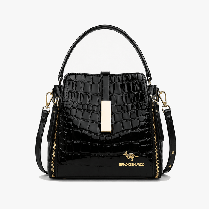 Velora – Torebka Crossbody w Lakierowanym Krokodylu