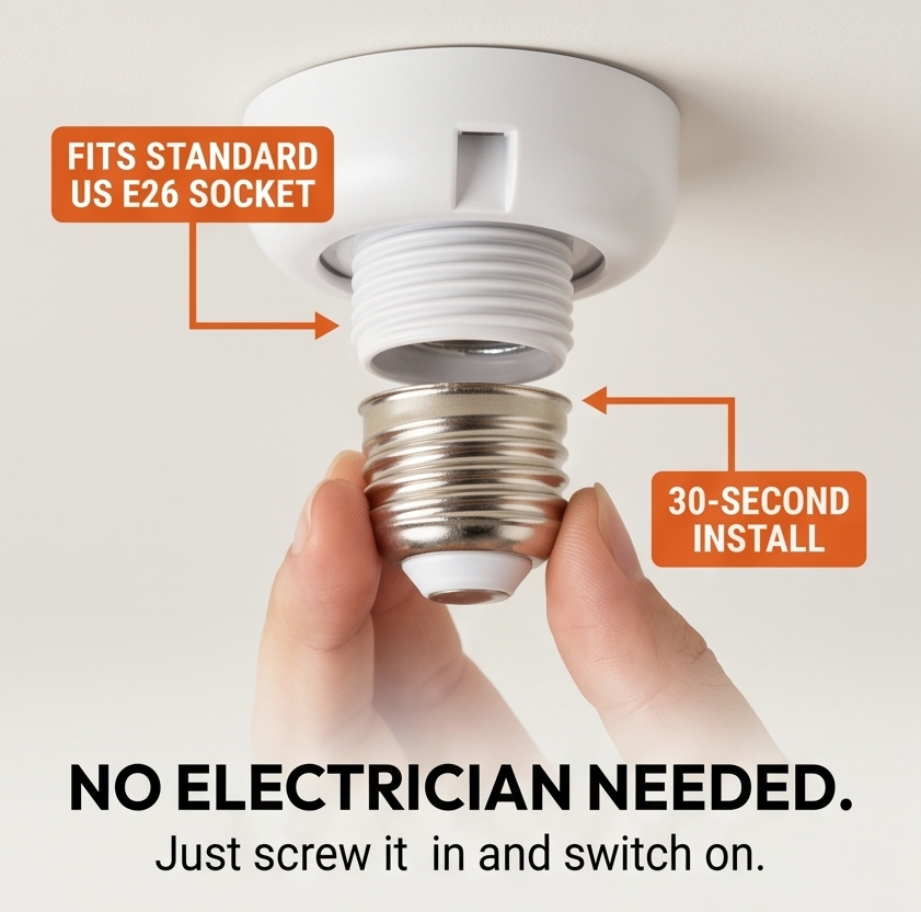Breezo – Wentylator sufitowy wkręcany z lampą LED