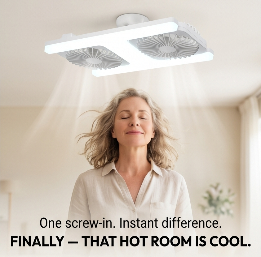 Breezo – Wentylator sufitowy wkręcany z lampą LED