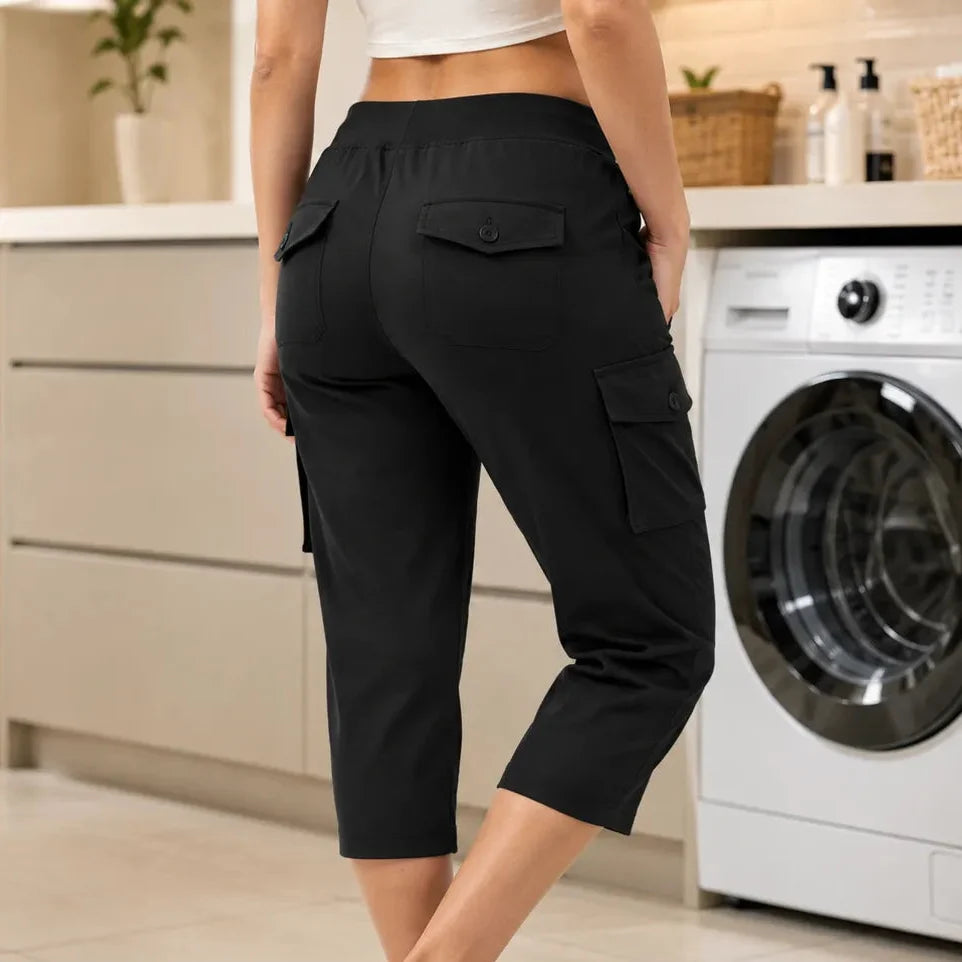 Wearwell – Elastyczne Spodnie Cargo z Gumką w Talii i Wieloma Kieszeniami