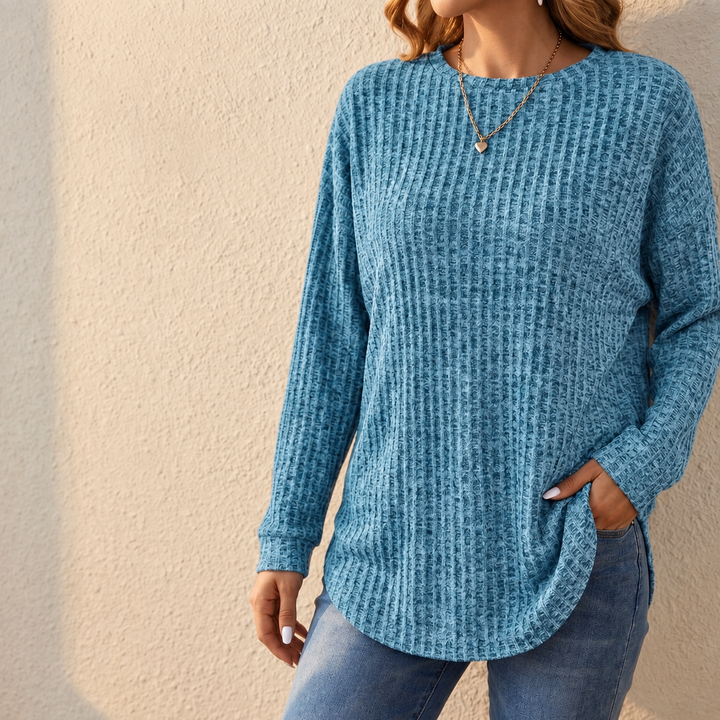 Wovelle – Oversize Sweter z Dzianiny Waffle