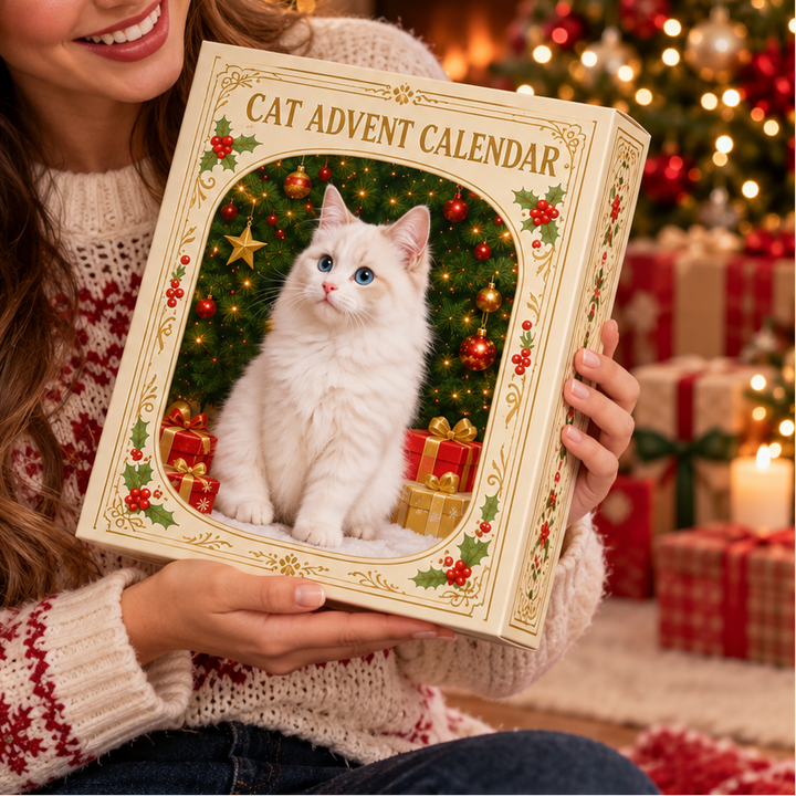 Jemioła Miau – 24 Akrylowe Ozdoby Świąteczne z Kotami
