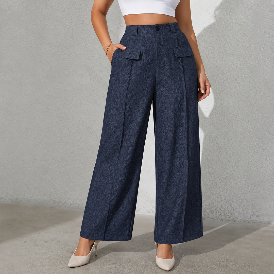 Wearbella – Spodnie z wysokim stanem, szerokie nogawki