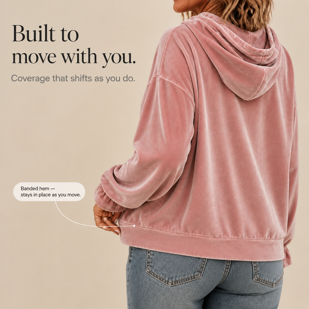 Wearbella – Luźna bluza z falbaniastymi mankietami z weluru