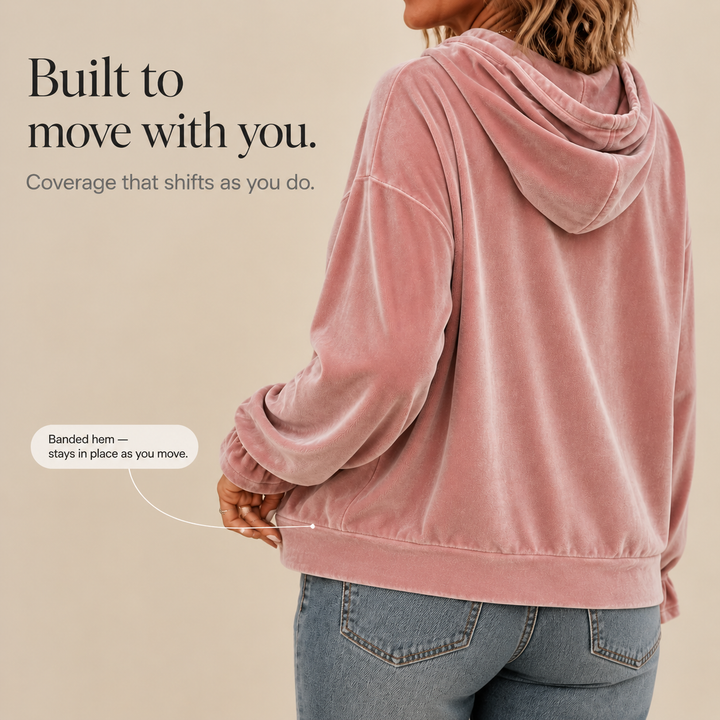 Wearbella – Luźna bluza z falbaniastymi mankietami z weluru