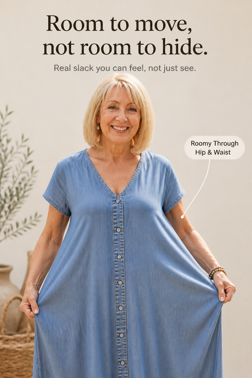 Wearbella – Oversize Sukienka Koszulowa w Stylu Denim