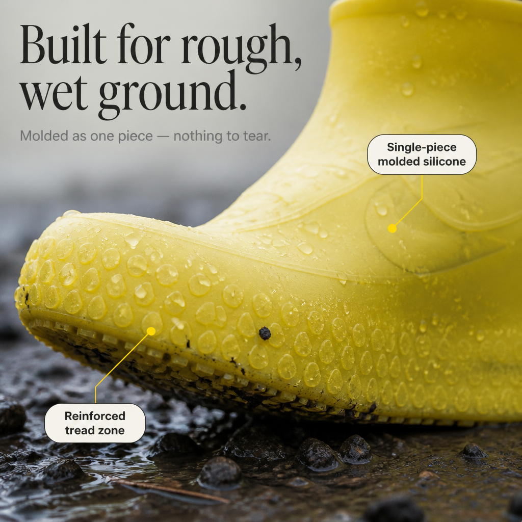 Drysole – Bezszwowe, elastyczne, silikonowe pokrowce na buty wodoodporne