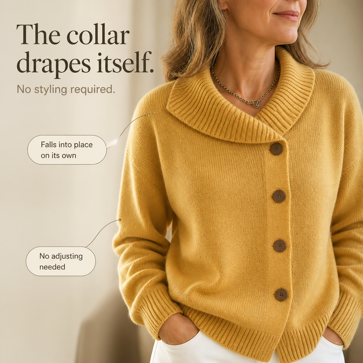Draperie – Kardigan z dużym kołnierzem w stylu wodospadu