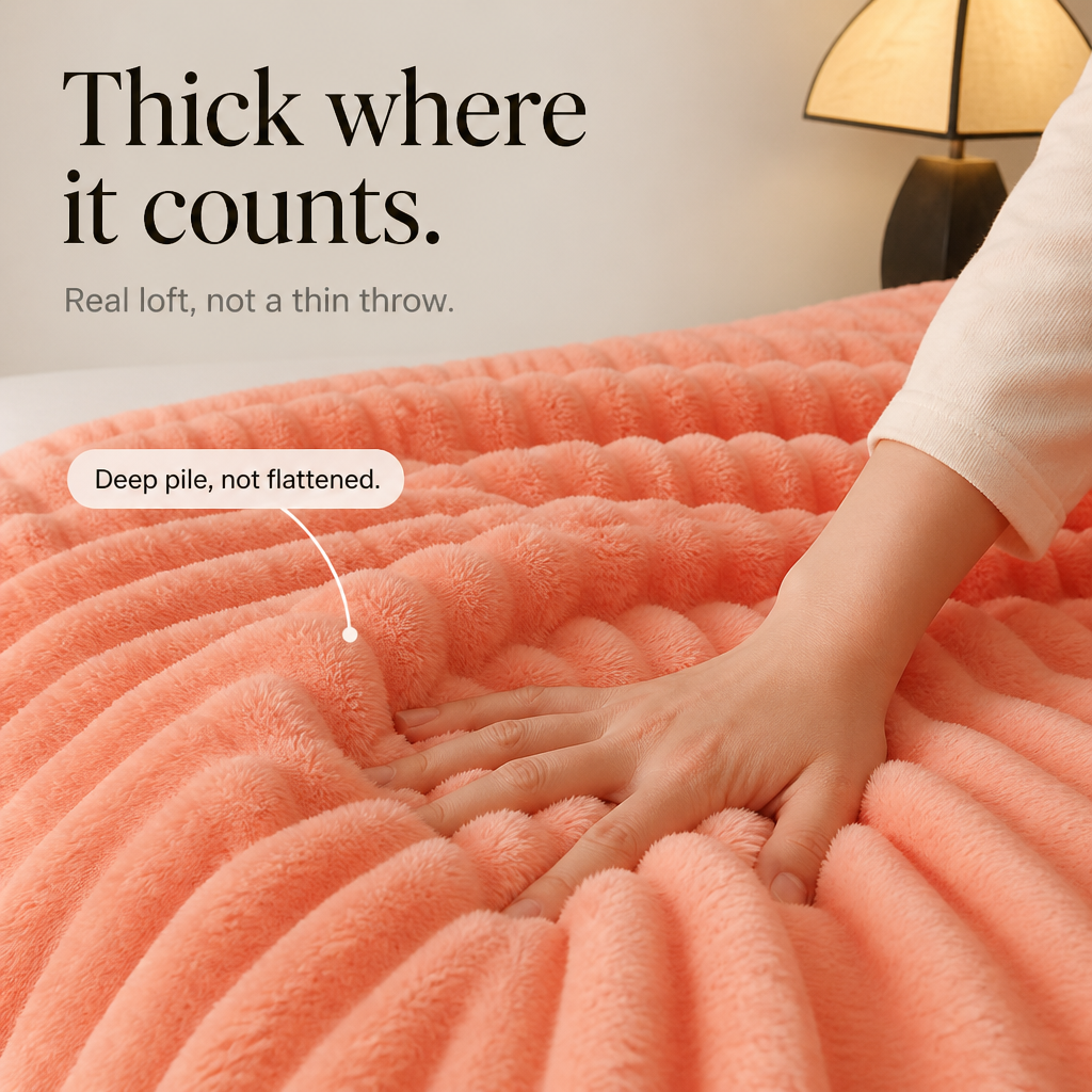 Plushwick – Dwustronny koc z króliczego pluszu w dwóch kolorach