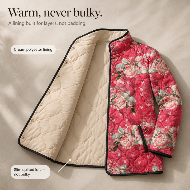 Wearbella – Kurtka Puchowa z Kwiatowym Wzorem
