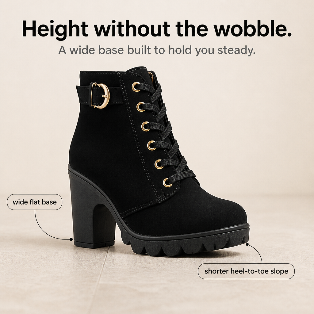 Steadē – Platforma Szeroka Chunky Obcas Botki na Kostkę