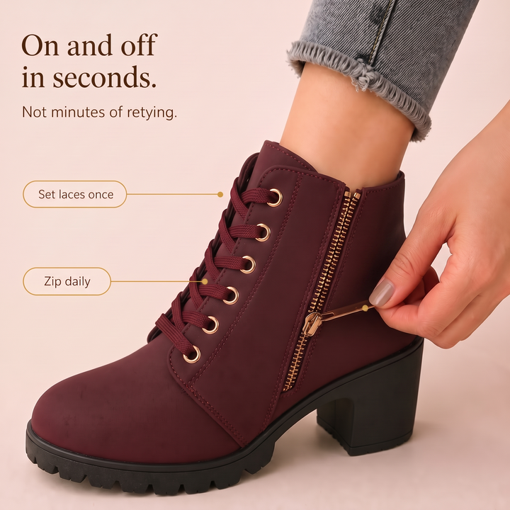 Buckle &amp; Bold – Botki na obcasie z wiązaniem