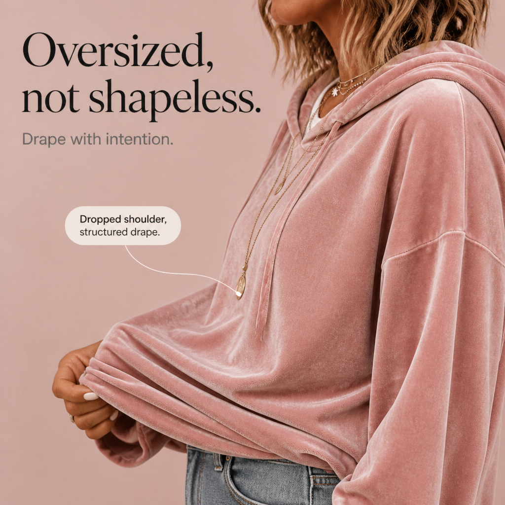 Wearbella – Luźna bluza z falbaniastymi mankietami z weluru