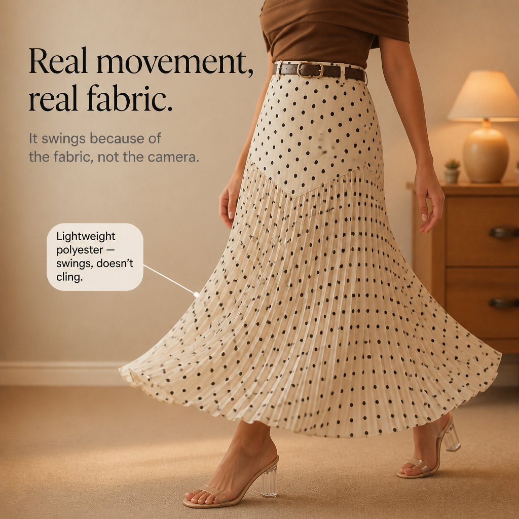 Wearbella – Spódnica midi w kropki z plisami w kształcie litery A