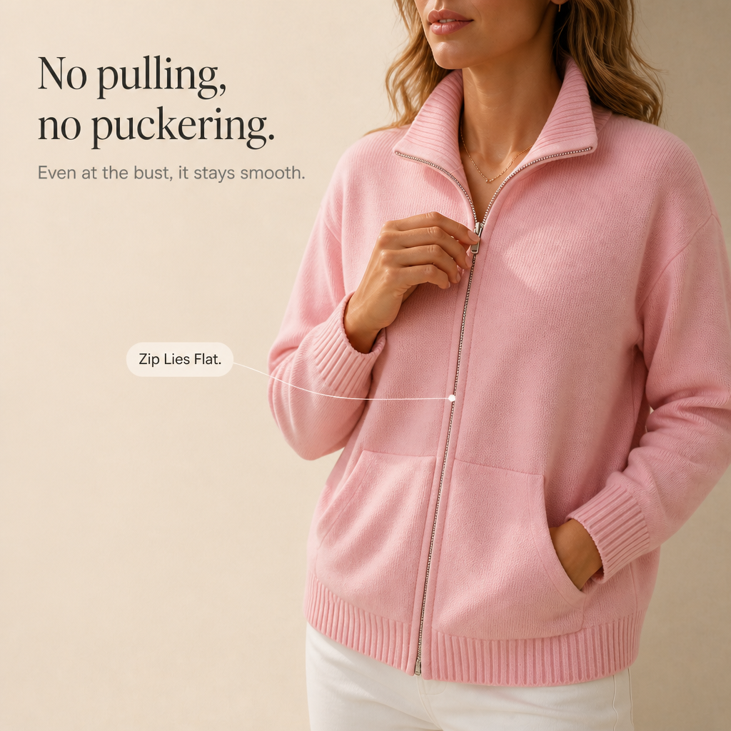Wearbella – Kardigan z zapięciem na zamek i prążkowanym kołnierzem