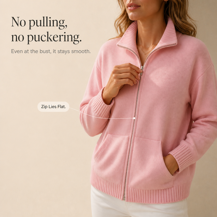 Wearbella – Kardigan z zapięciem na zamek i prążkowanym kołnierzem