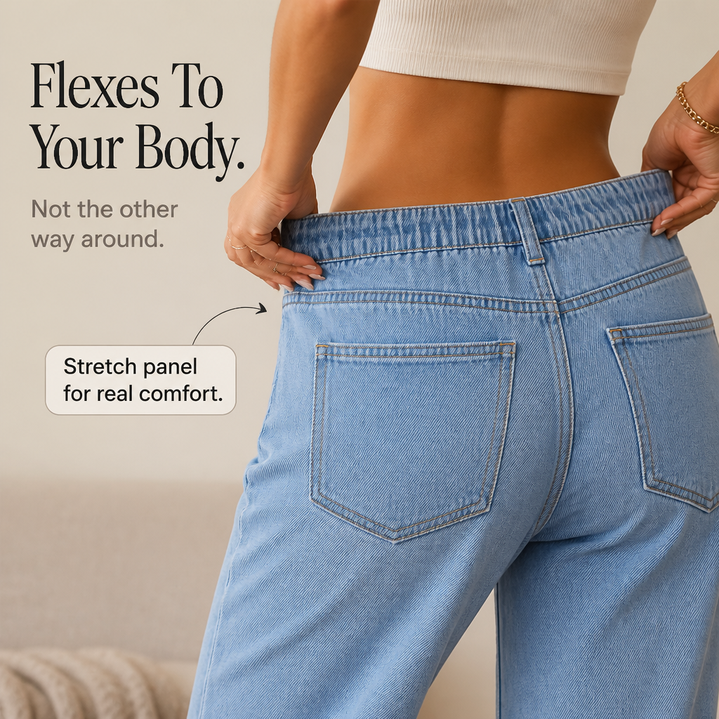 Flexelle – Jeansy z wysokim stanem i szerokimi nogawkami