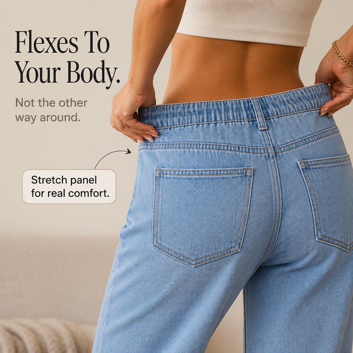 Flexelle – Jeansy z wysokim stanem i szerokimi nogawkami