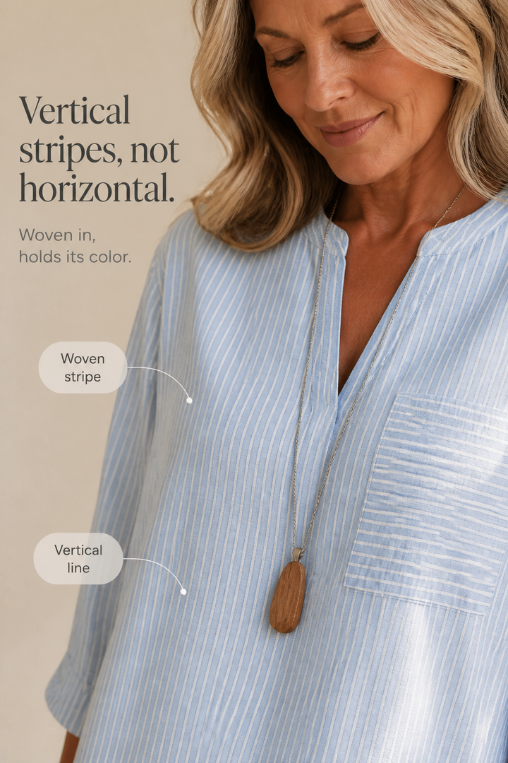 Wearbella – Asymetryczna bluzka z dekoltem w serek i paskami