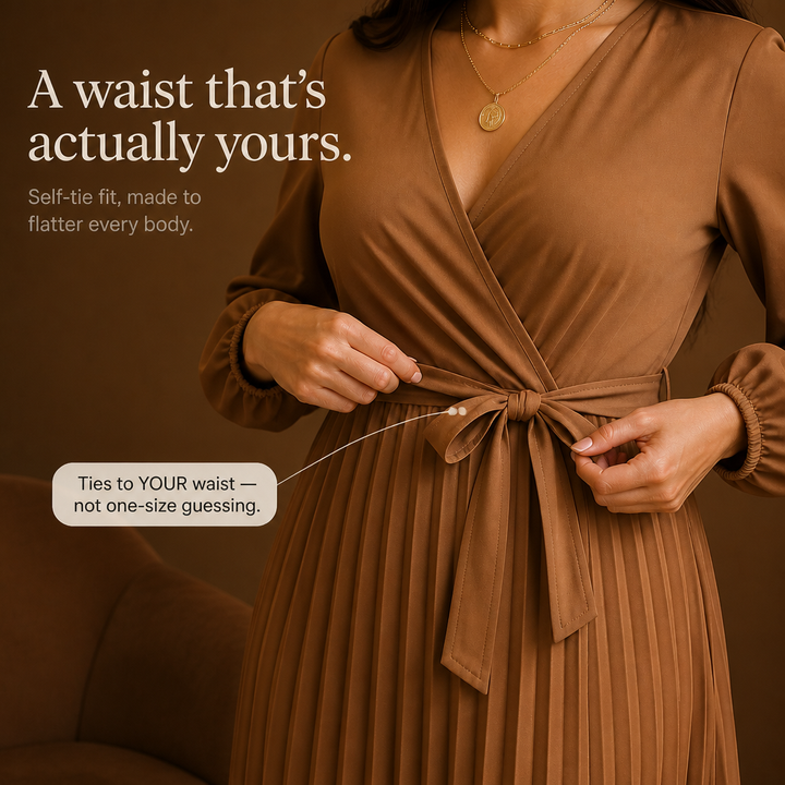 Wearbella – Sukienka maxi z plisowanym przodem i wysokim stanem