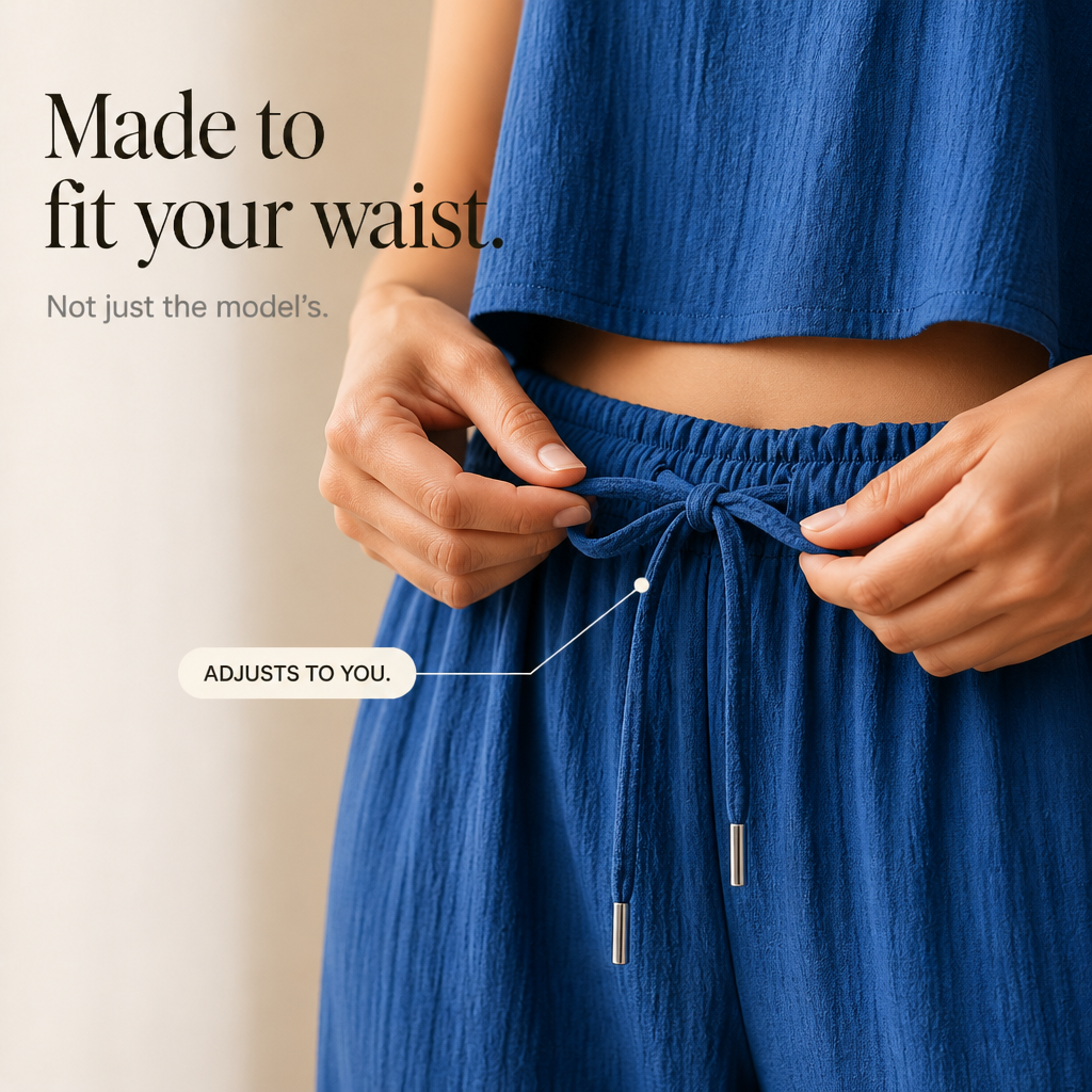 Crinklewear – Zestaw topu i szerokich spodni
