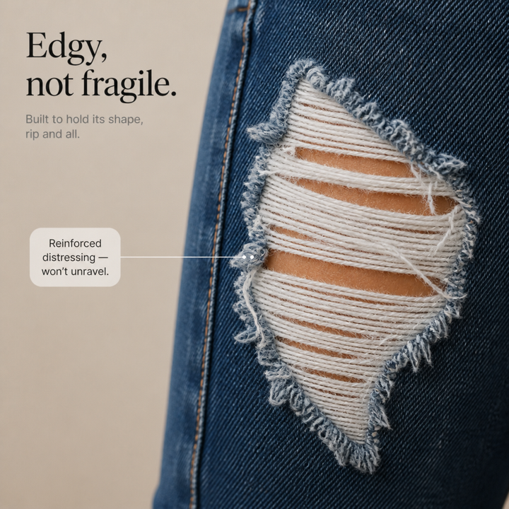 Curvella – Zniszczone, wysokie dżinsy skinny z elastycznego materiału