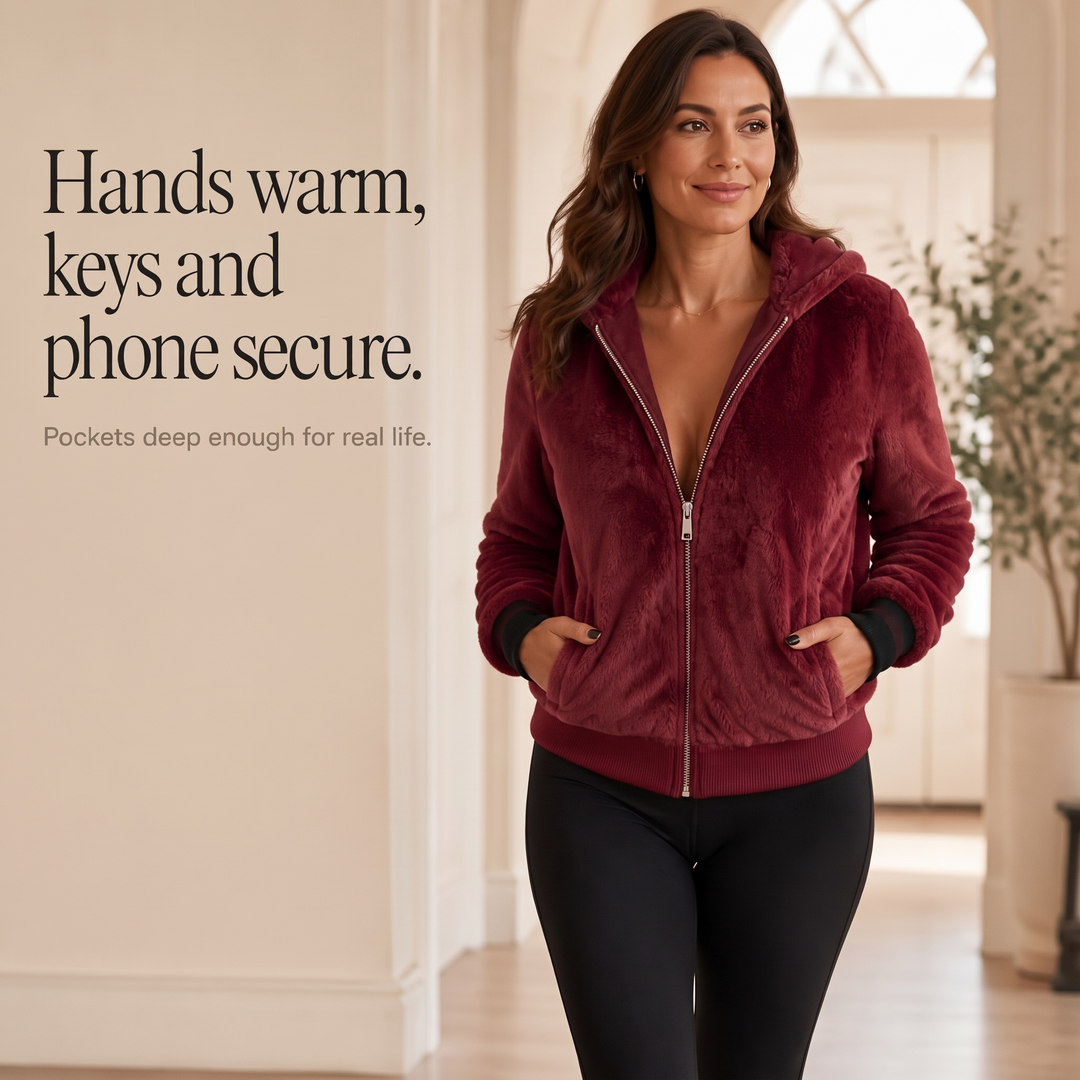 Wearbella – Kurtka z kapturem z sztucznego futra na zamek