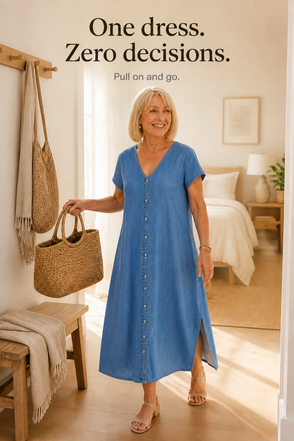 Wearbella – Oversize Sukienka Koszulowa w Stylu Denim
