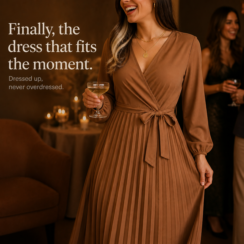 Wearbella – Sukienka maxi z plisowanym przodem i wysokim stanem