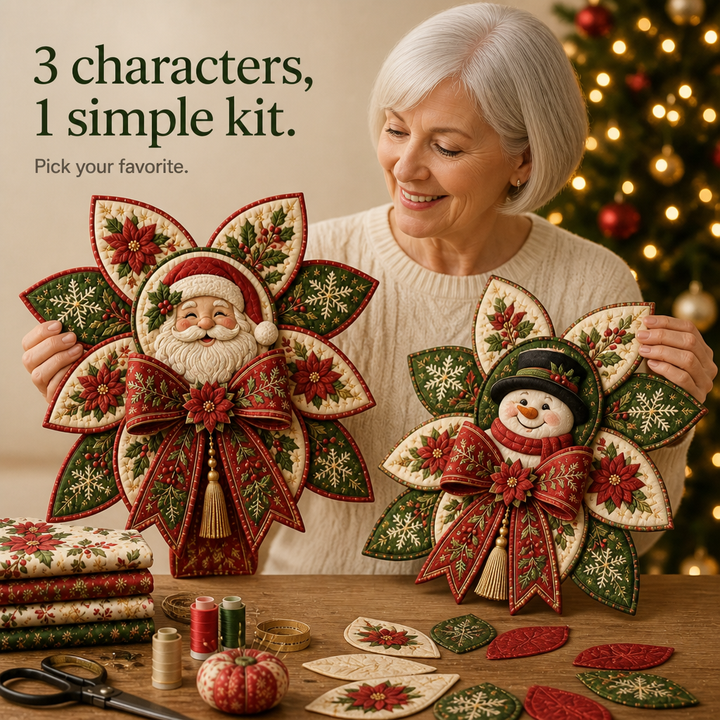 Zestaw do szycia Stitchmas Bow – Zrób to sam Zestaw do szycia ozdoby Mikołaja