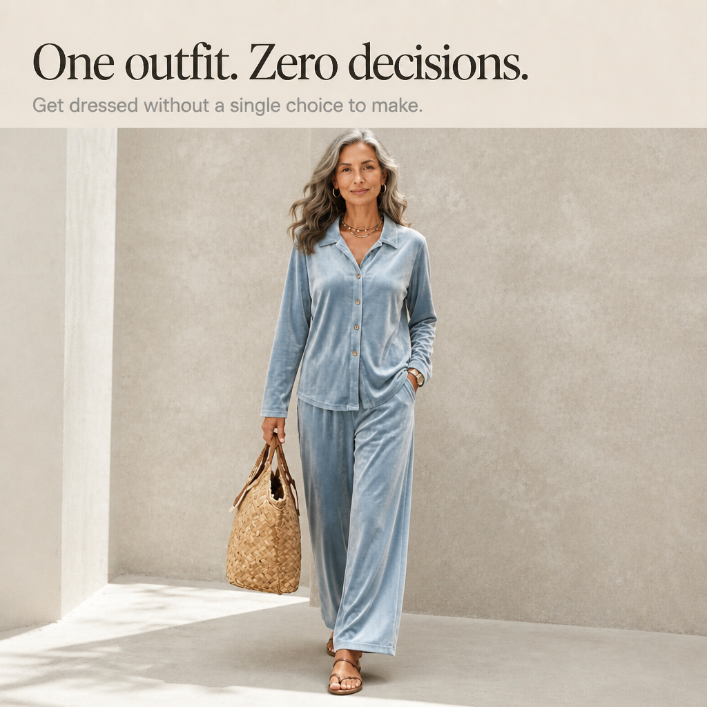 Wearbella – Welurowy Zestaw Lounge w Szerokich Nogawkach