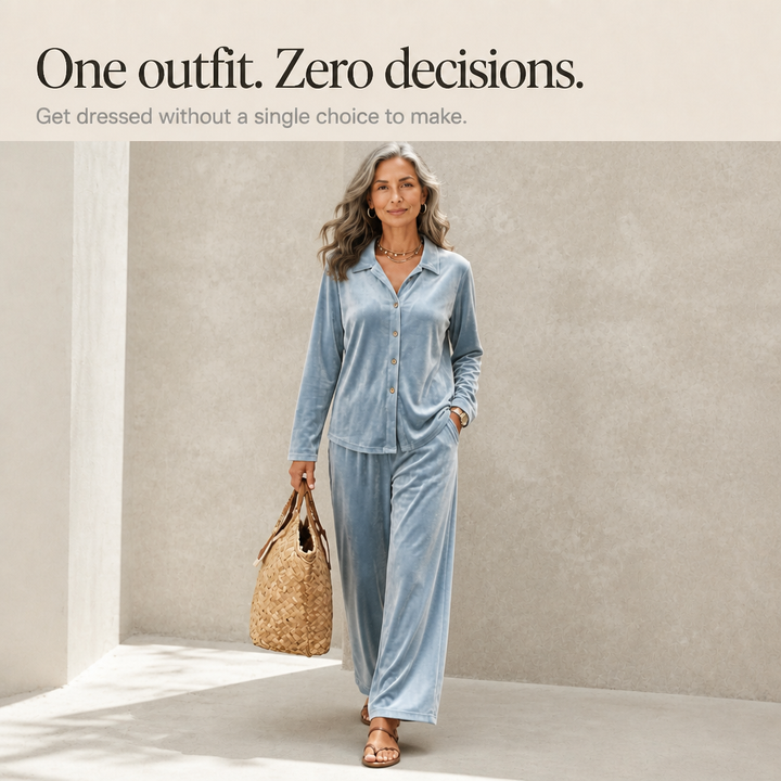 Wearbella – Welurowy Zestaw Lounge w Szerokich Nogawkach