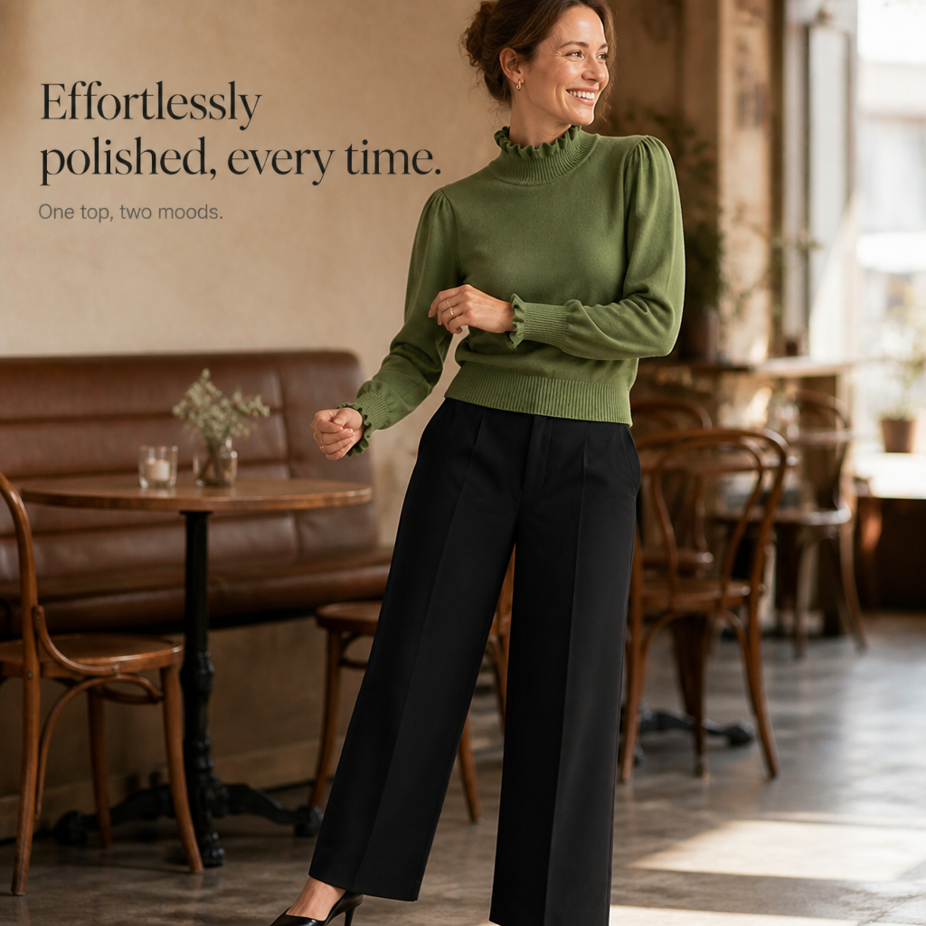 Ruffle &amp; Row – Sweter z falbaną