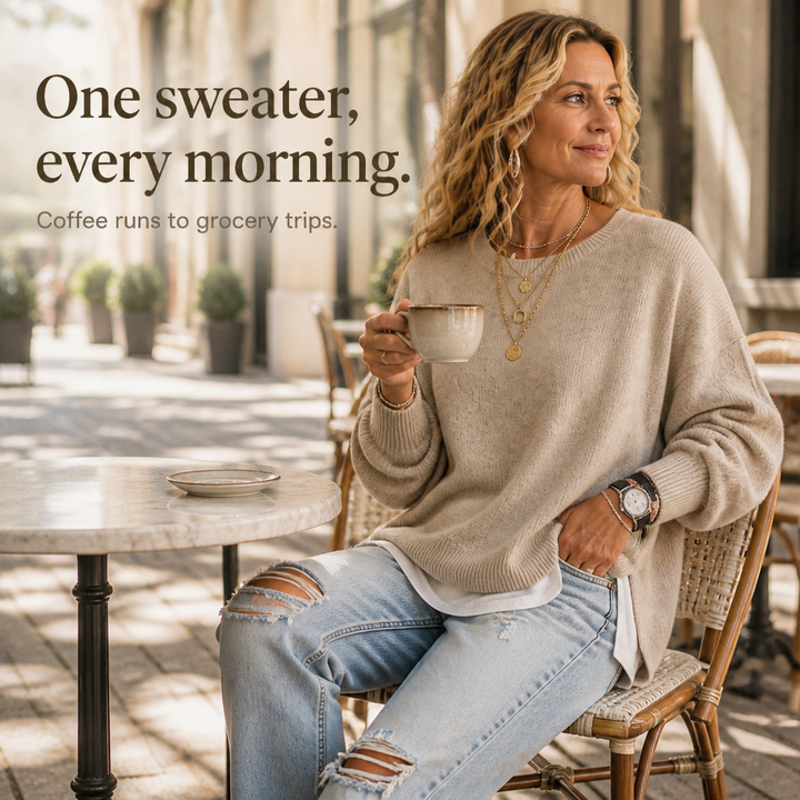 Wearbella – Sweter z opadającymi ramionami i lampionowymi rękawami