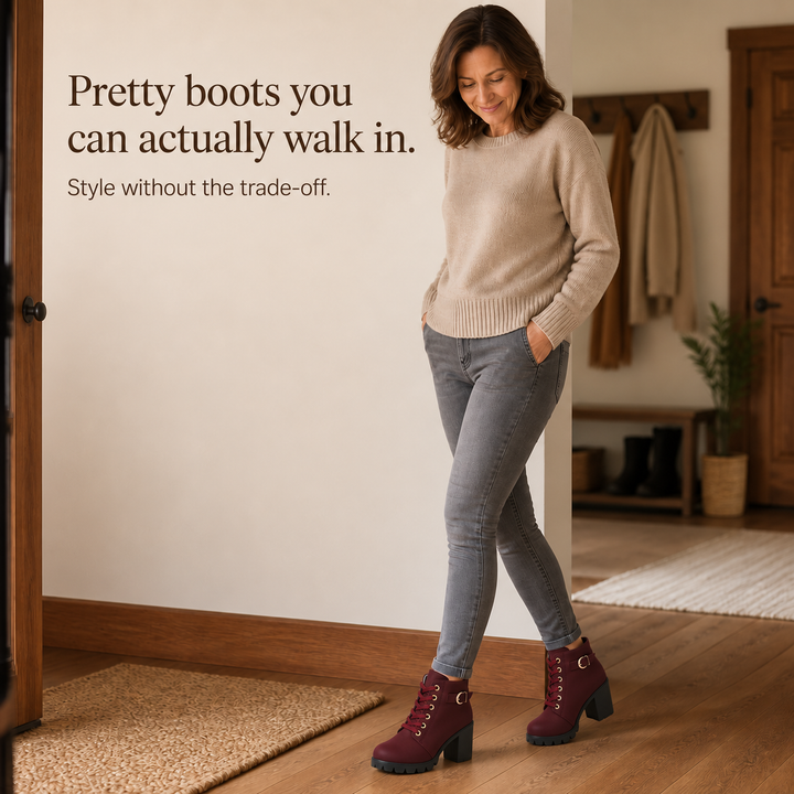 Buckle &amp; Bold – Botki na obcasie z wiązaniem