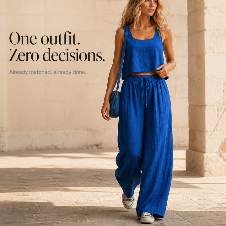 Crinklewear – Zestaw topu i szerokich spodni