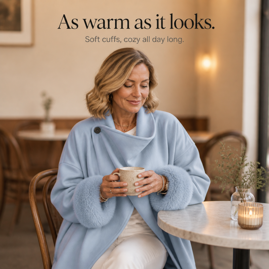 Wearbella – Kurtka asymetryczna z futrzanymi mankietami