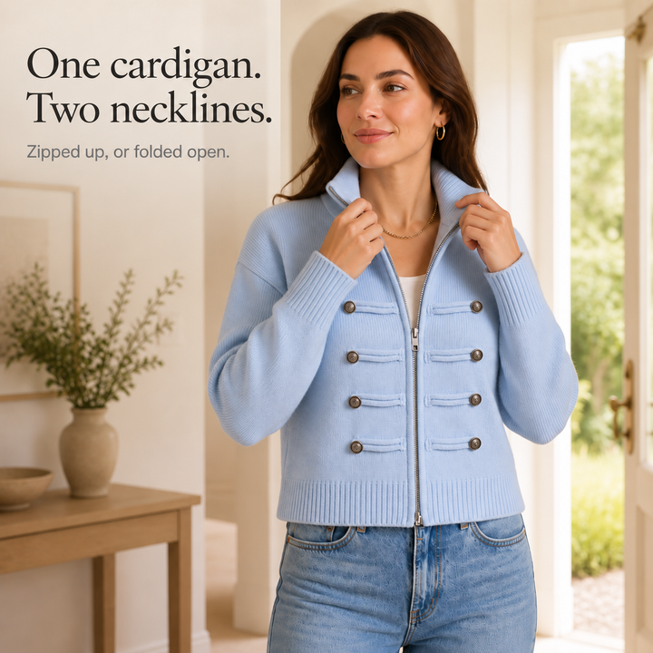 Wearbella – Kardigan z zamkiem i szczegółem w stylu husarskim