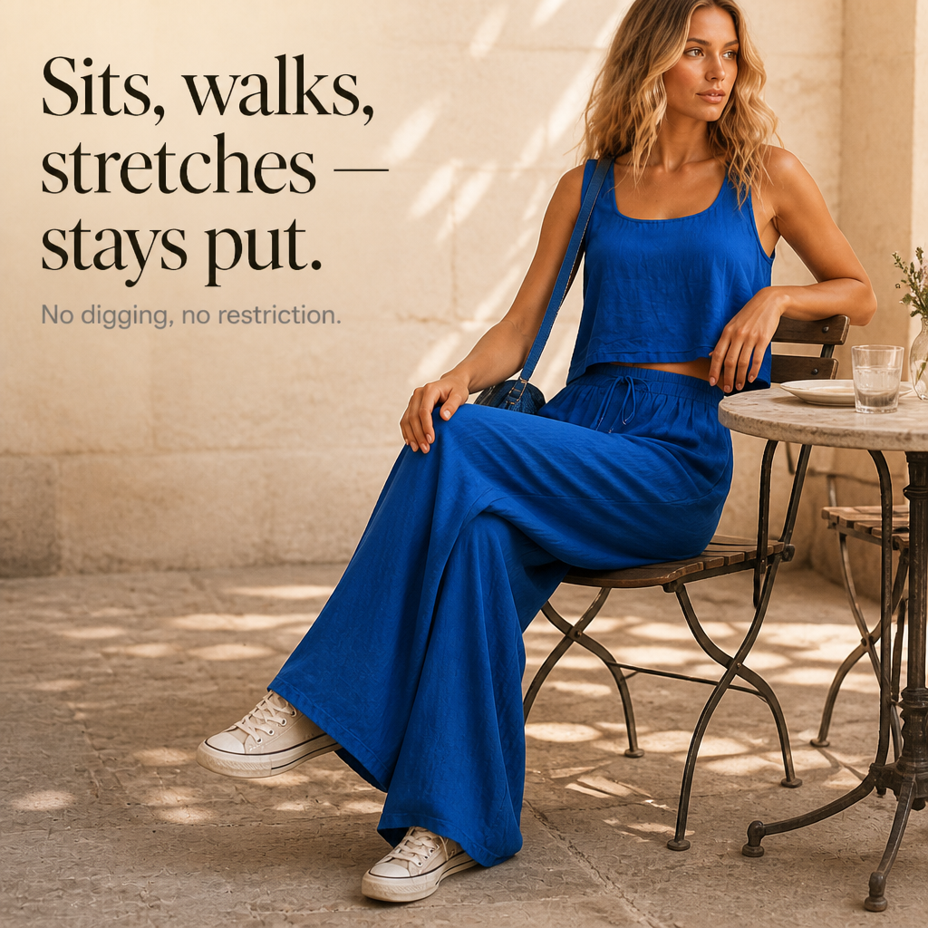 Crinklewear – Zestaw topu i szerokich spodni